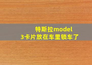 特斯拉model 3卡片放在车里锁车了